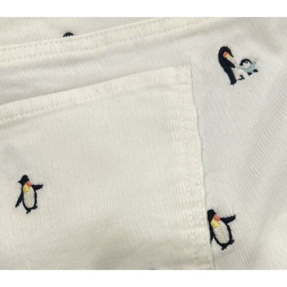 NEW Talbots Flawless Slim Ankle Corduroys Embroidered Penguin 16P 36x26 Ivory - Picture 5 of 5